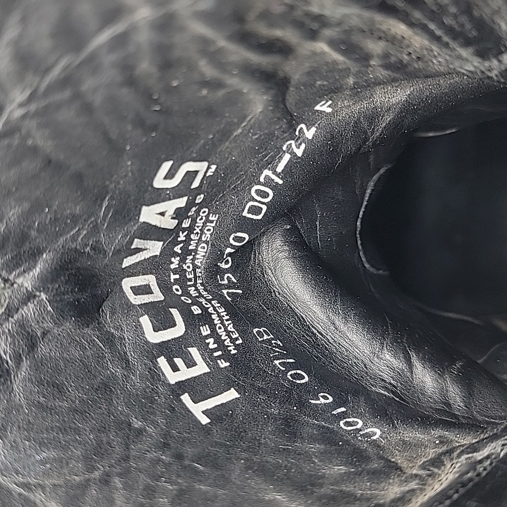 Tecovas Jolene Black Leather Boots 7.5 - Picture 11 of 14